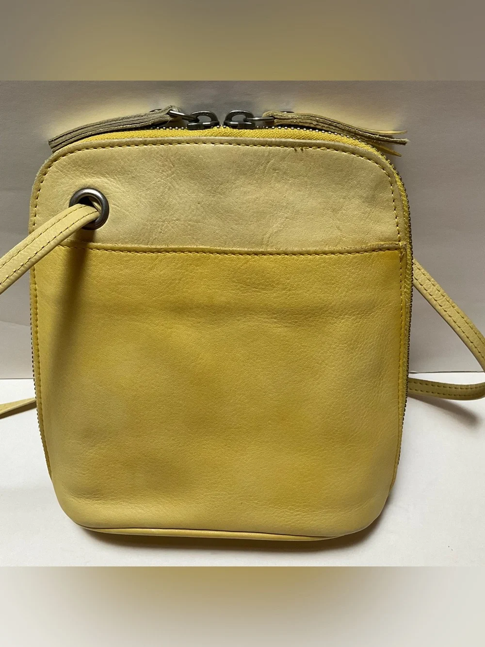 LATICO Lilly Leather Crossbody Bag Yellow Leather